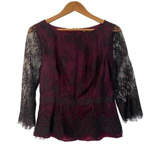NWT Ann Taylor Lace Peplum Blouse